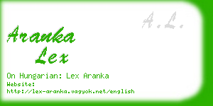 aranka lex business card